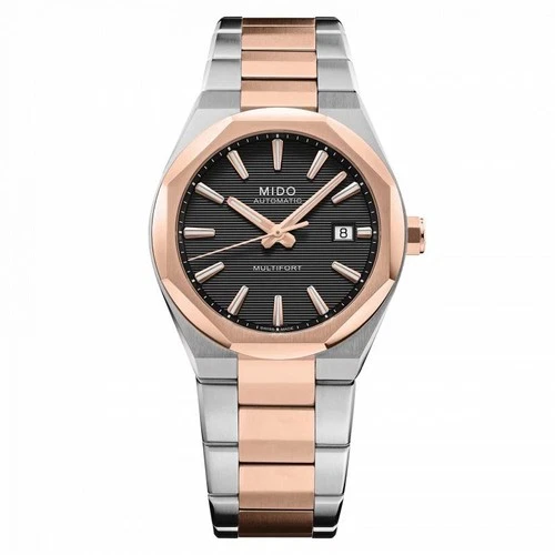 Mido Multifort 8 One Crown Watch M0555072205100 Watch Automatic Rose Black
