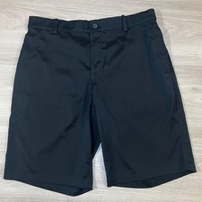 Nike Dri Fit Mens Black Golf Shorts Flat Front Athletic Performance Size M