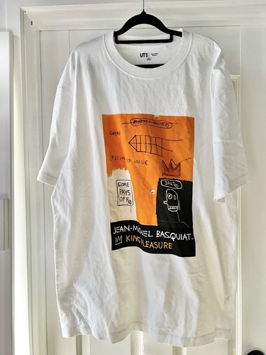 UNIQLO Jean-Michel Basquiat King Pleasure Oversized White Graphic Tshirt - XL