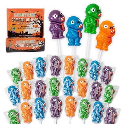 Halloween Lollipop Candy Individually Wrapped 24 Packs Pumpkin Spooky AM