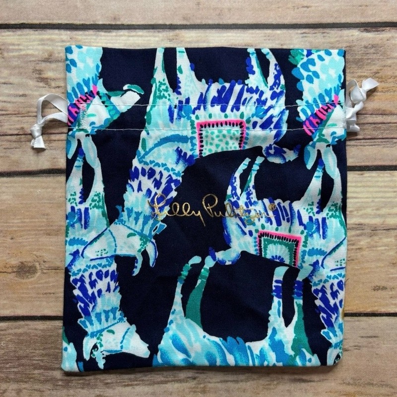Lilly Pulitzer fabric Jewelry pouch "Alpaca My Bags" print