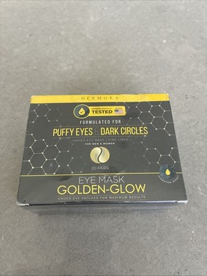 DERMORA Golden-Glow Under Eye Patches (20 Pairs) Rejuvenating Treatment | Sealed