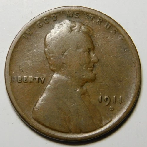 1911 D Lincoln Wheat Cent Penny Cleaned VG-F  "Actual Coin Pictured"