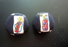5 Golfbag Polyester Buttons Handmade Upcycled  30mm 2 Hole Back