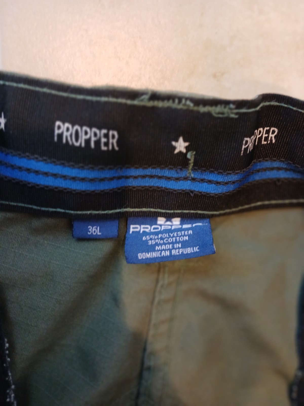 Propper Pants Mens 36X34 Green Cargo Tactical Ripstop  Waist Polyester Blend