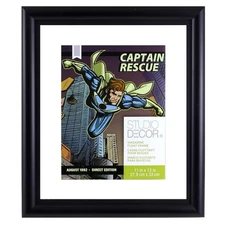 11" x 13" Comic Book & Magazine Float Frame - Double-Glass Panes with Black F...