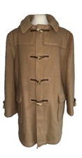 GLOVERALL OF LONDON YUKON BEIGE WOOL DUFFLE COAT 1970'S - 1980'S SIZE XL ENGLAND