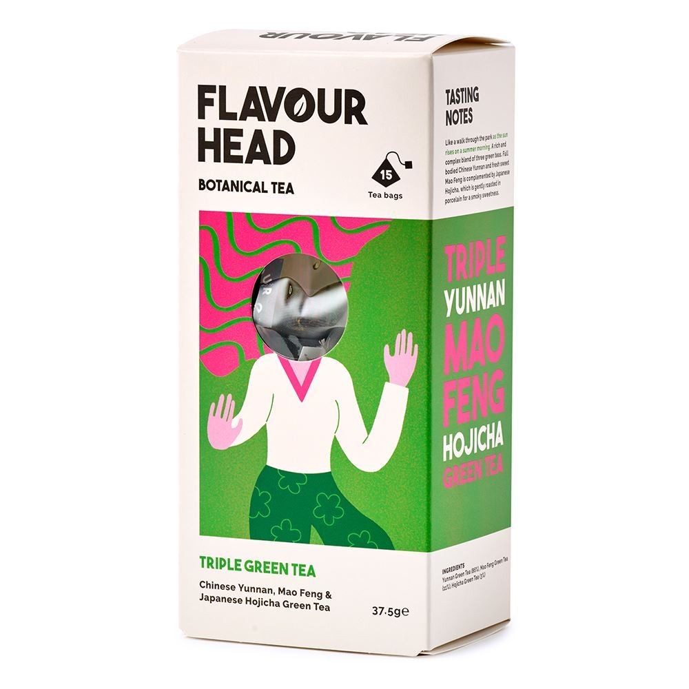 Flavour Head Botanical Tea Triple Green Tea 15 tea bags - 4 Pack - Image 3
