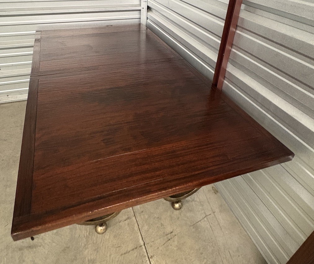 Vtg Acquistions by HENDREDON African Mahogany Dining Table w Metal