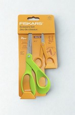 Fiskars Pair Scissors Set 5" Micro Tip  8" Stainless Steel Scissors NEW