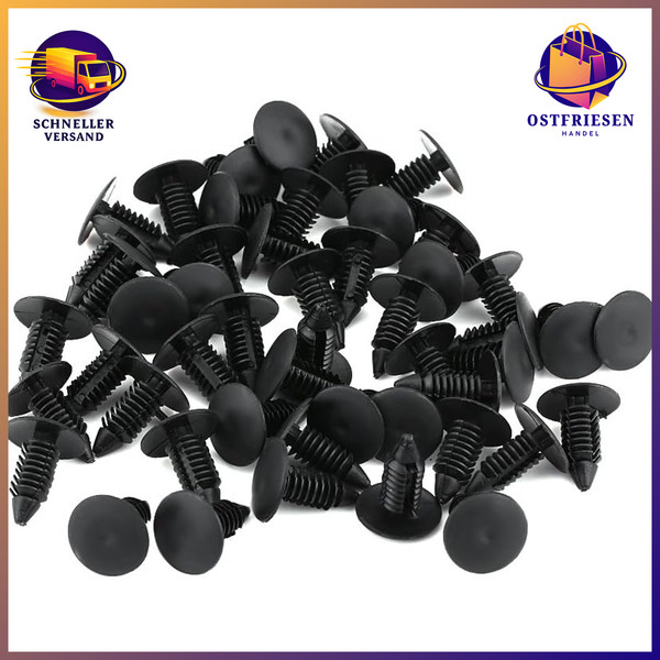 Befestigungsclips 50 StüCk Kunststoff Niet StoßStange Push Pin Clip Schwarz-image