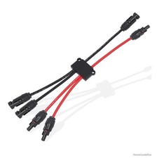Solar Parallel Connectors 2 to 4 Y Branch MC4 Splitter 10AWG 30A 1000V Tool Free