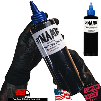 NEW | Dynamic Tattoo Ink   Triple Black, 8oz Bottle | Professional Ink
