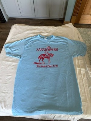Vintage 1988: Saratoga Race Track T-Shirt ''The August Place To Be'' Never Worn