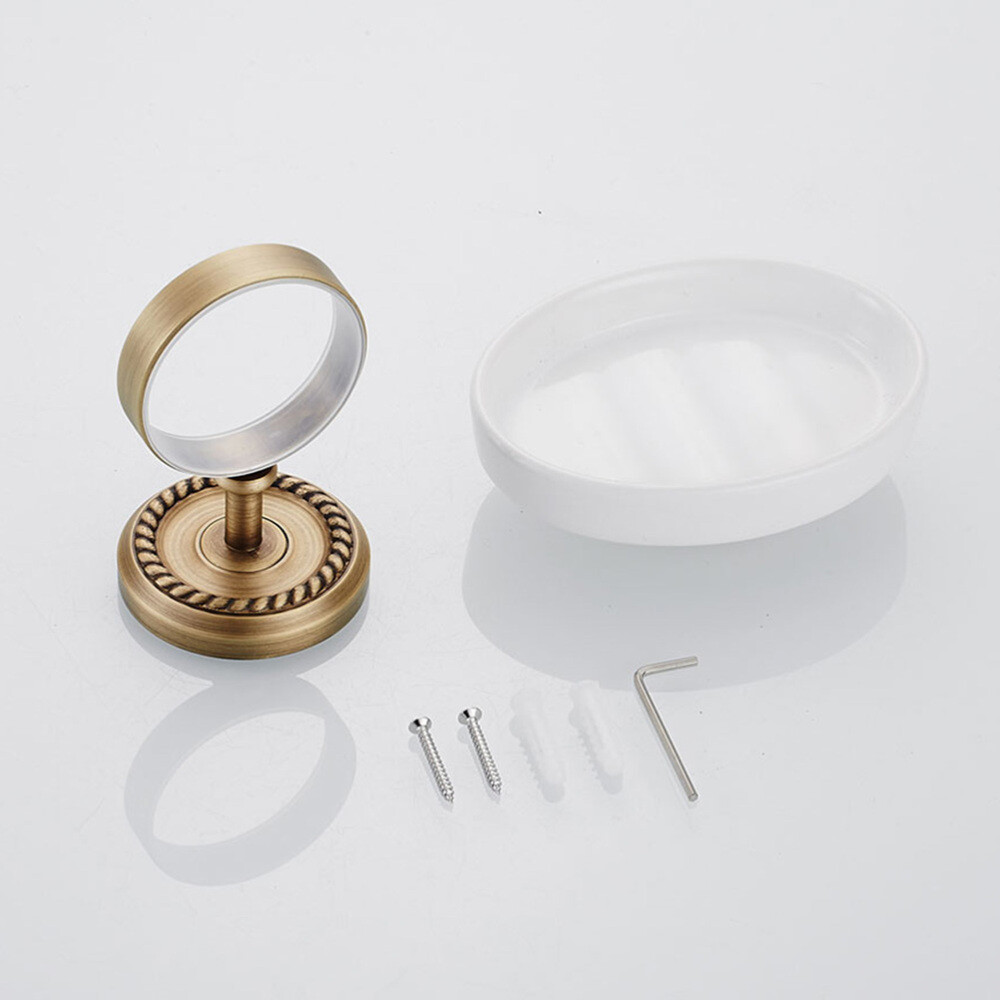 Copper Bathroom Accessories Soap Dish Holder Wall Mount Antique Brass