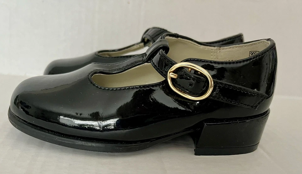 ¡NUEVO!  ZAPATOS DE VESTIR Infantiles Niñas 5.5 THE KIDS STORE TKS Negro Imitación Charol Foto 3 de 4