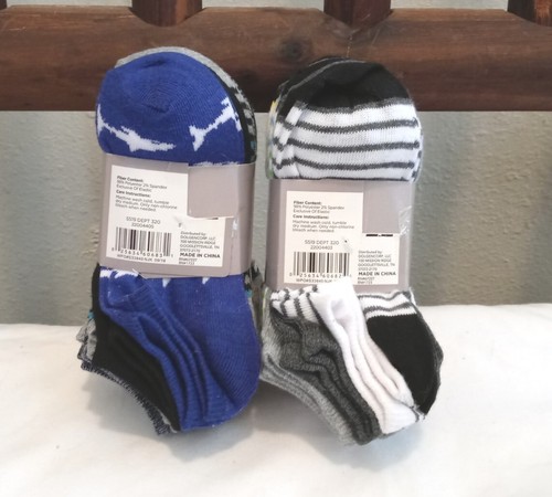 New Boys Socks 20 Pairs Low Cut Shoe 7-3 Striped Blue Black White Gray Red Lot - Picture 4 of 8