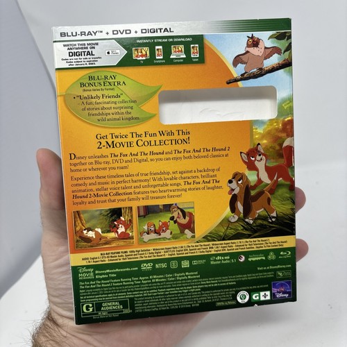 The Fox And The Hound 1 & 2 (Bluray, DVD, Digital) Sealed With Cover Disney Read - Picture 7 of 17