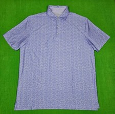 Hickey Freeman Mens Golf Polo Shirt XXL Purple Party All Over Print Stretch