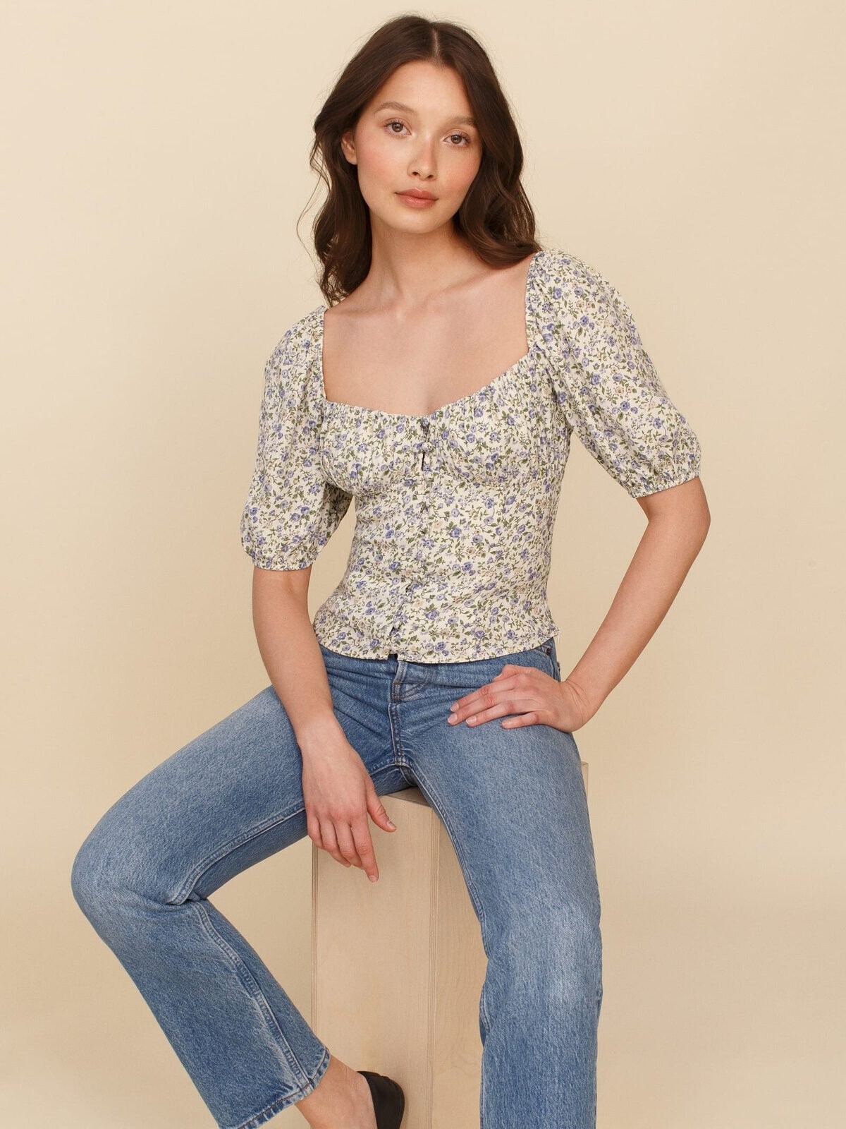 Reformation Buco Top Pixie Size 4 Puff Sleeve - image 1