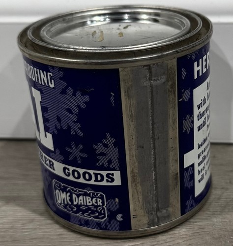 Barattolo latta calzature pelle SNO-SEAL impermeabilizzante cera originale vintage 1/2 COMPLETO! - Foto 5 di 8