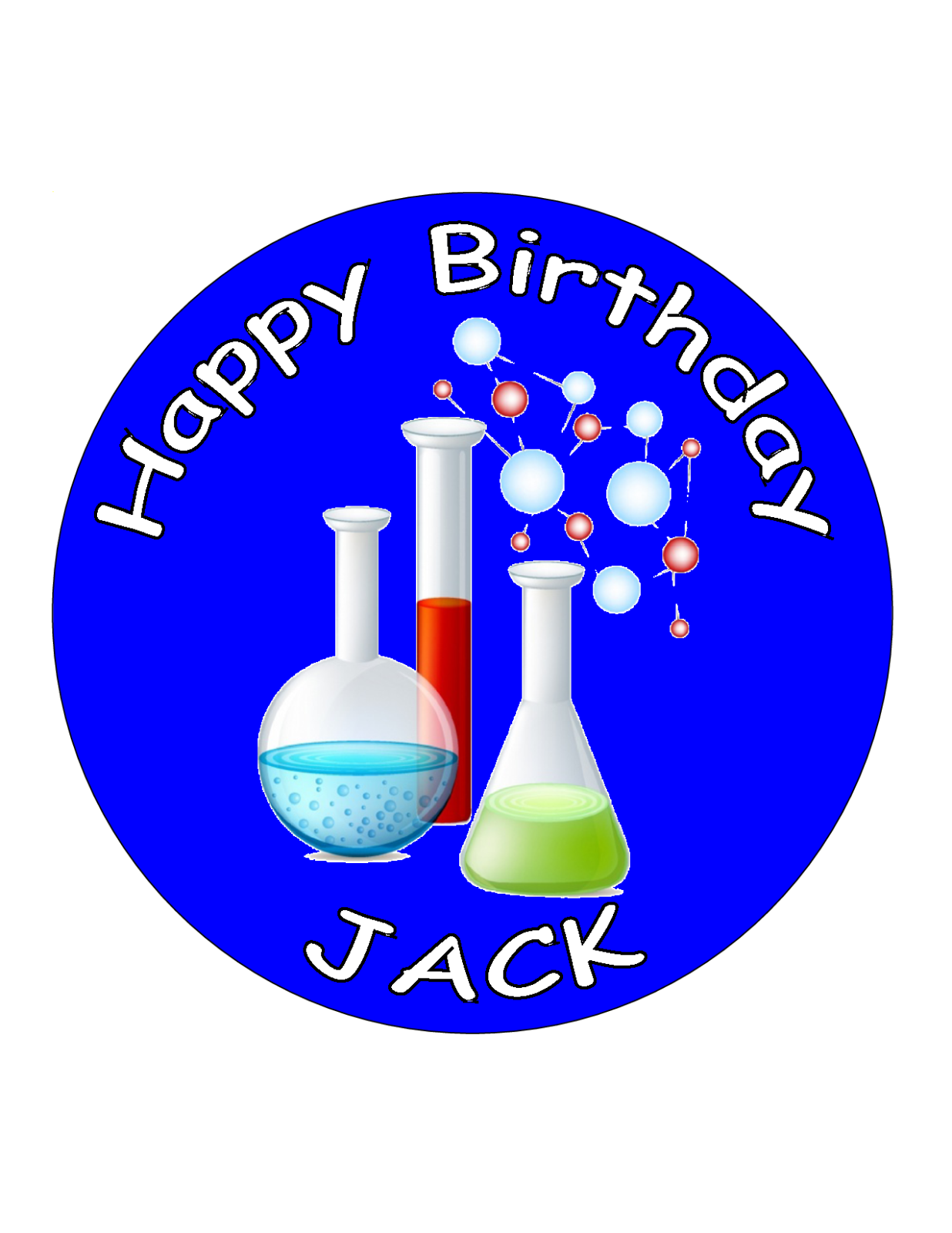 CHEMISTRY SCIENCE 7.5 PREMIUM Edible RICE CARD Cake Topper CAN PERSONALISED D1