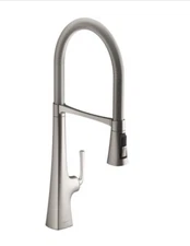 KOHLER K-22060-VS Graze Pre-Rinse SemiPro Kitchen Faucet Vibrant Steel Box $700