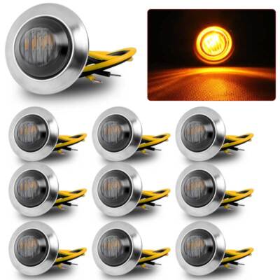 10x LED Seitenmarkierungsleuchte Begrenzungsleuchten Gelb LKW Anhänger 12V 24V