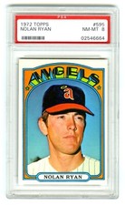NOLAN RYAN~CALIFORNIA ANGELS~1972 TOPPS PSA-8 NM-MT 54-YR-OLD BASEBALL CARD #595
