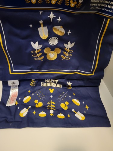 Disney Parks Mickey Mouse Happy Hanukkah Table Runner 62” X 18” Reversible NEW - Picture 2 of 4