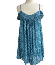 Free People Off Shoulder Blue Heathered Dress Large