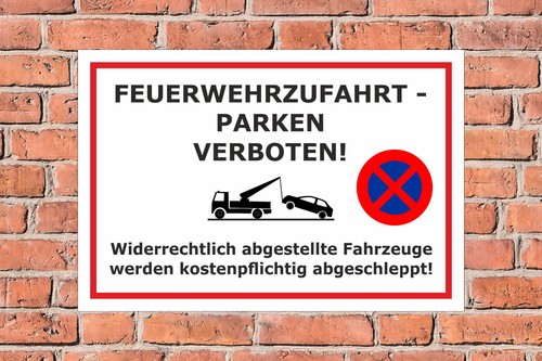 Schild - Parken verboten - Feuerwehrzufahrt - in 4 Größen - S00020H - Bild 2 von 4