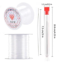 0.8 mm Elastic Beading Thread Cord Set with 2 Needles – Bracelet & Jewelry Kit