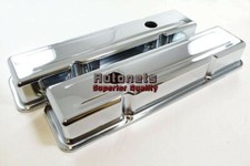 Chrome Steel Short Valve Cover 283-305-307-327-350sbc Smallblock Chevy-no Baffle