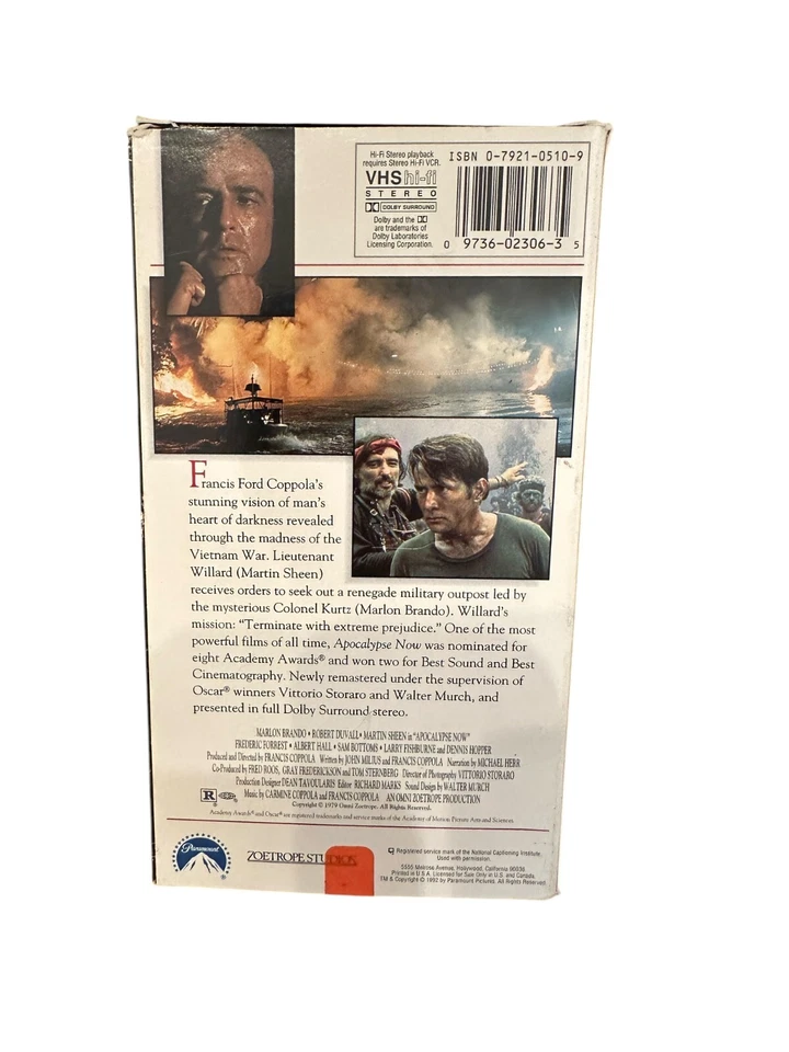 Apocalypse Now VHS 1979, 1992 Марлон Брандо Мартин Шин - Изображение 2 из 4