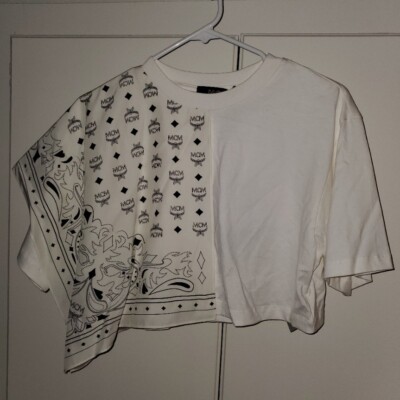 MCM Cropped Banada T-Shirt in Organic Cotton - Small