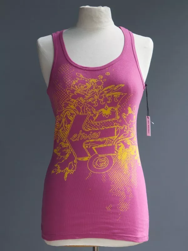 Camiseta Etnies Rosa Algodón Sin Mangas Body Con Algodón Acanalado Nueva con Etiquetas Nueva S M Foto 4 de 4