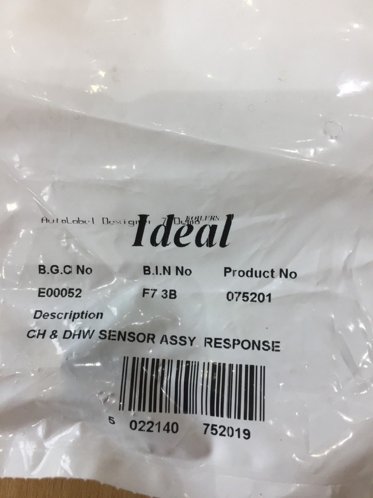 IDEAL 075201 CH & DHW SENSOR ASSY RESPONSE