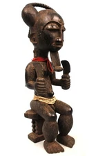African Tribal Art - Statue of King Atié Akyé Attié - Master Sculptor - 45 Cms