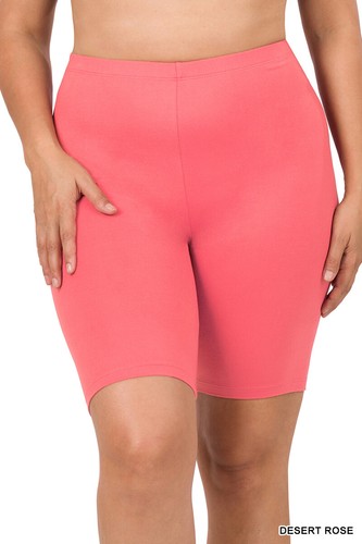 1X 2X 3X Bermuda Bike Shorts Soft Stretch Cotton Microfiber Leggings Gym Yoga - Picture 32 of 54