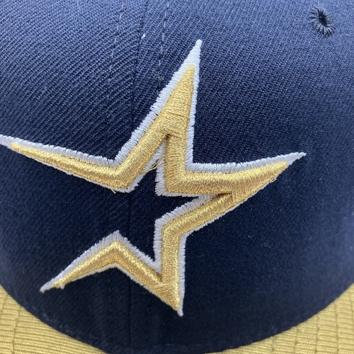 VTG NOS New Era 5950 Diamond Collection Houston Astros Satin Bill Hat BinC 6 7/8 - Picture 2 of 11