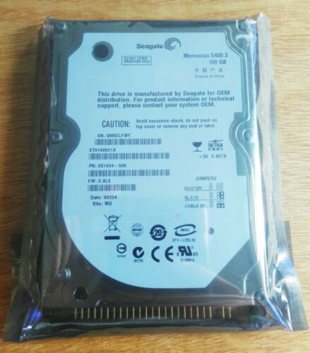 Seagate Momentus 160GB IDE ST9160821A 2.5" 5400RPM 8MB HDD For Laptop Hard Drive - Picture 1 of 2
