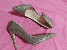 Delicious Women Gold Glitter Pointed Toe Stilettos High Heels Slip On Dress Shoe