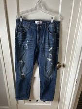 Cabi 100 Boyfriend Jeans Distressed Medium Wash 4152 Straight Leg Size 6 NWT