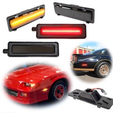 For 1982-92 Pontiac Firebird Smoke Led Front Amber Rear Red Side Marker Lights