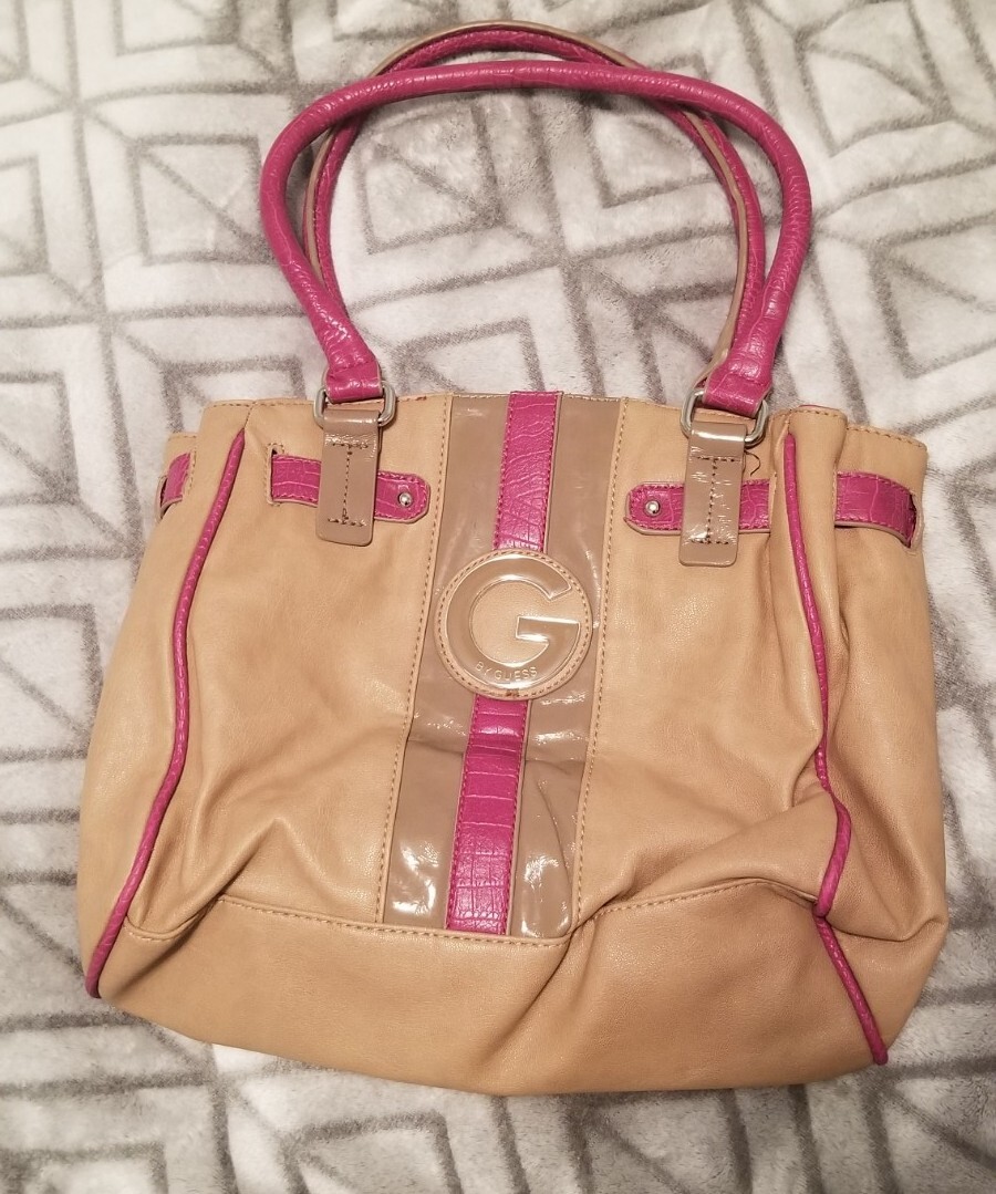 Vintage Guess Hot Pink And Light Brown Tan Zebra Leather Purse Handbag  Medium | eBay