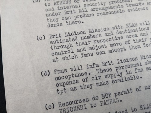WW2 "SECRET" BRITISH DOCUMENT re "DISBANDMENT of ELAS" (GREEK RESISTANCE ARMY) - Foto 5 di 11