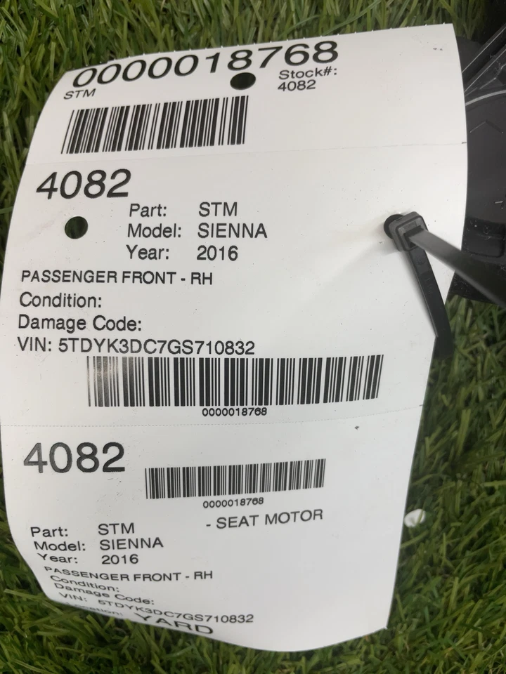 ✅ 2016 TOYOTA SIENNA сиденье мотор пассажирский передний - Rh OEM - Изображение 3 из 3