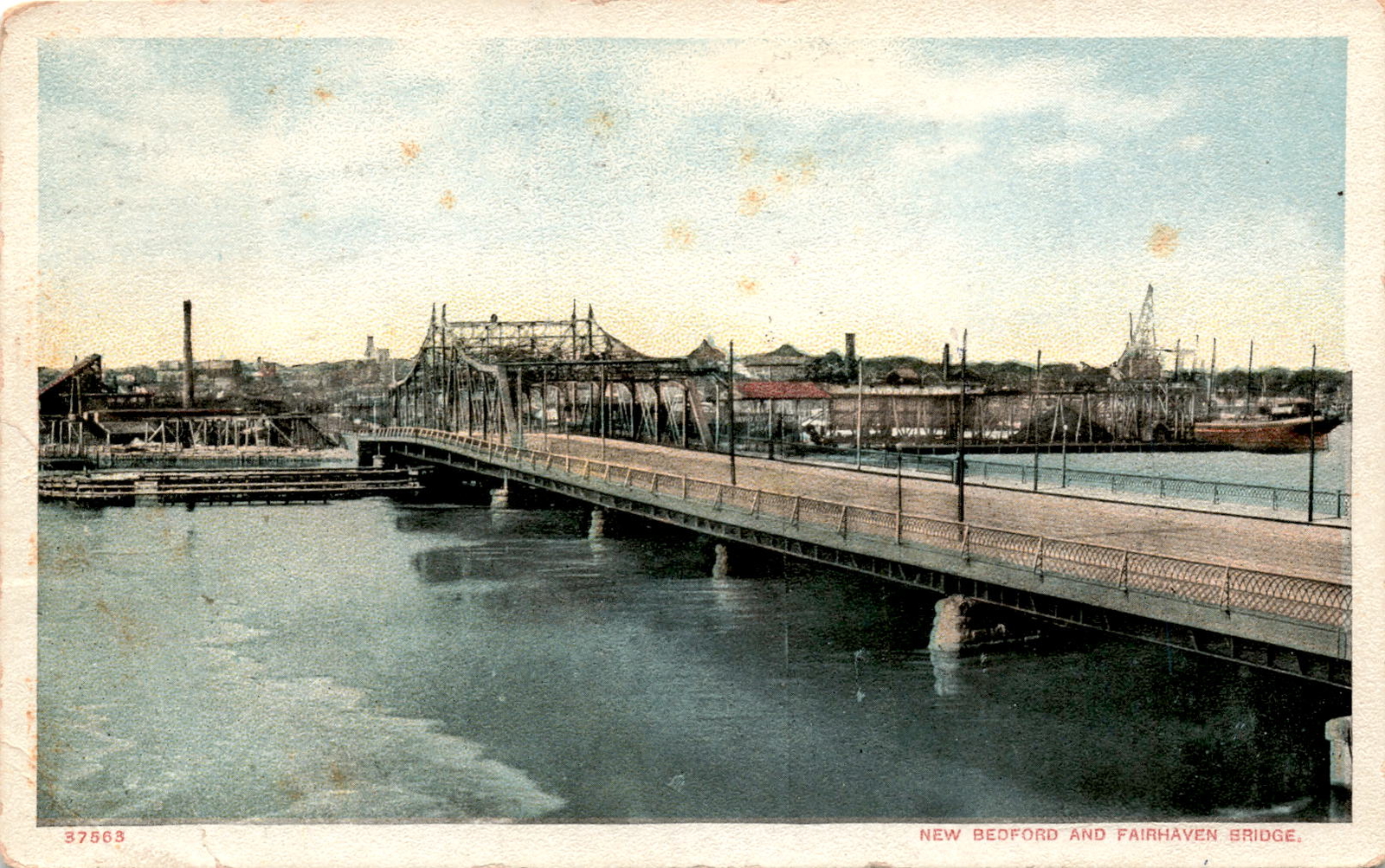 NEW BEDFORD, FAIRHAVEN BRIDGE Postcard