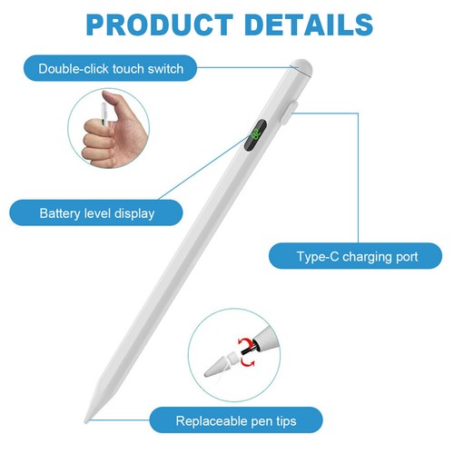 Stylus Pencil Pen For Apple iPad 10/9/8/7/6th Gen Pro 12.9" Air 5/4/3 2018-2024 - Picture 3 of 15